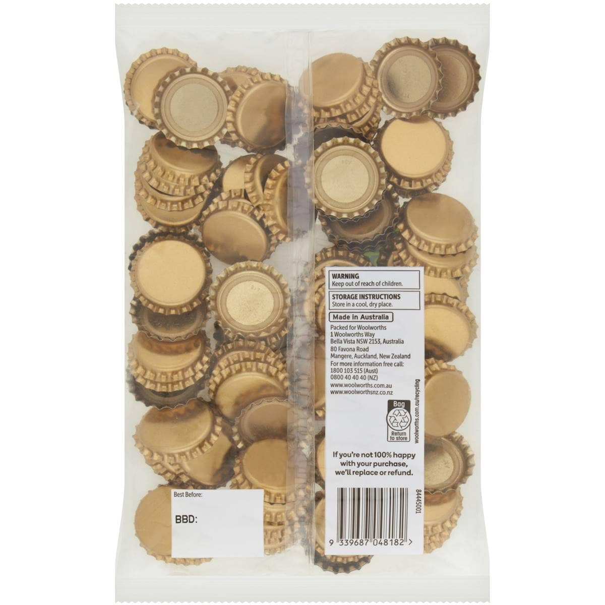 Woolworths Homebrew Bottle Caps Crown Seals 100 Pack Woolworths