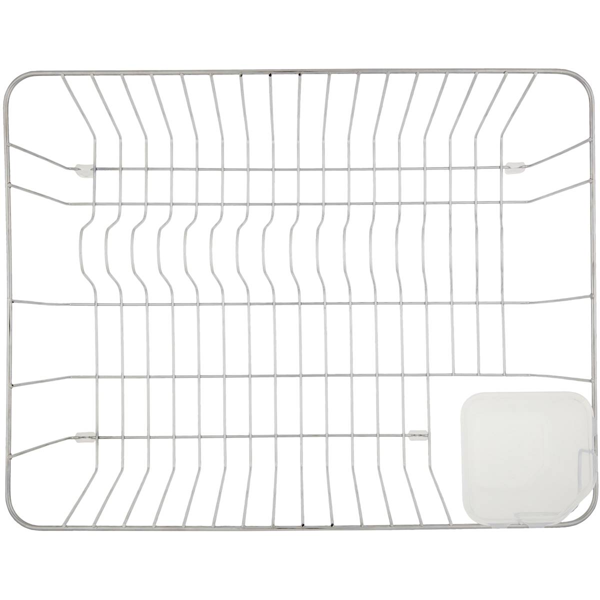 Inspire Chrome Dish Drainer With Cutlery Tray Each Woolworths