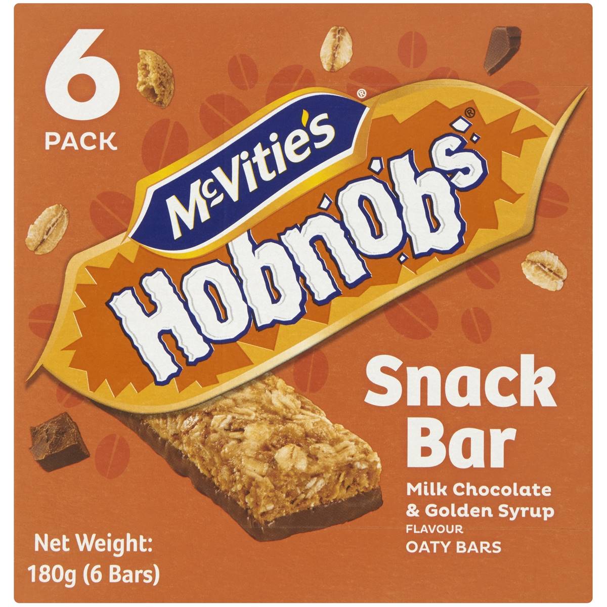 Mcvitie's Hob Nob Bars Golden Syrup & Chocolate 180g Woolworths