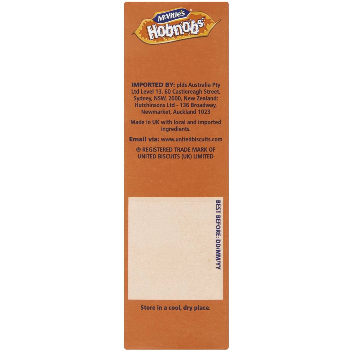 Mcvitie's Hob Nob Bars Golden Syrup & Chocolate 180g Woolworths