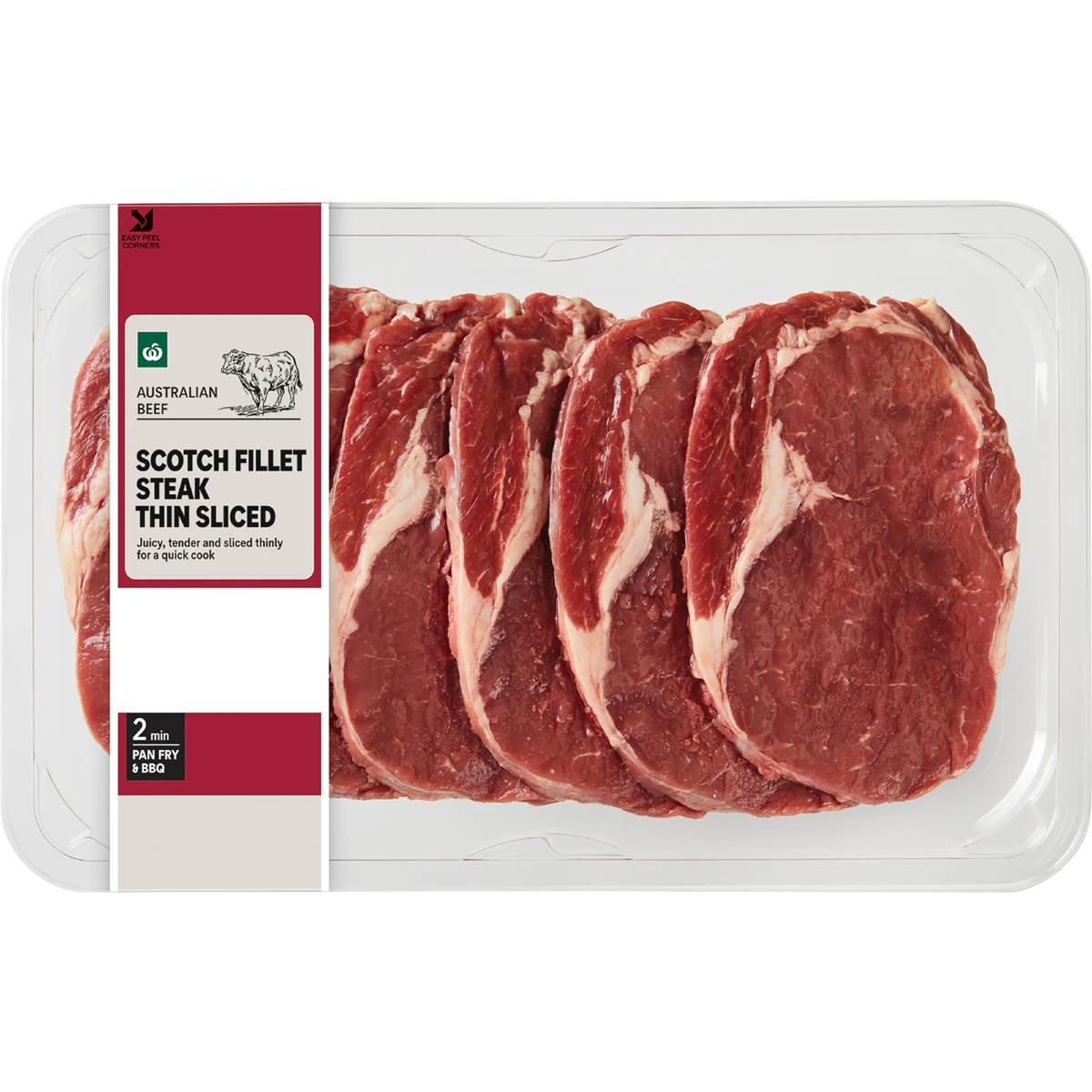 Woolworths Beef Scotch Fillet Thin Slice 400g 850g Woolworths