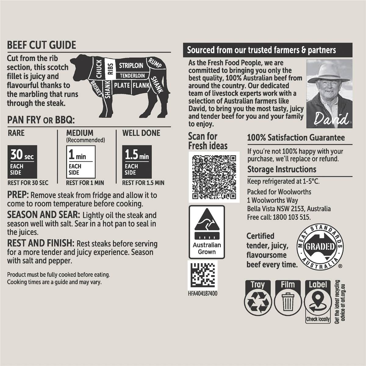 Woolworths Beef Scotch Fillet Thin Slice 400g 850g Woolworths