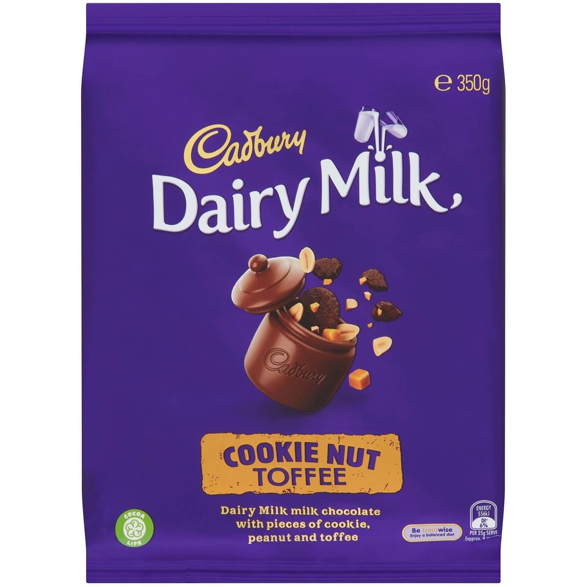 Cadbury Dairy Milk Cookie Nut Toffee 350g Woolworths