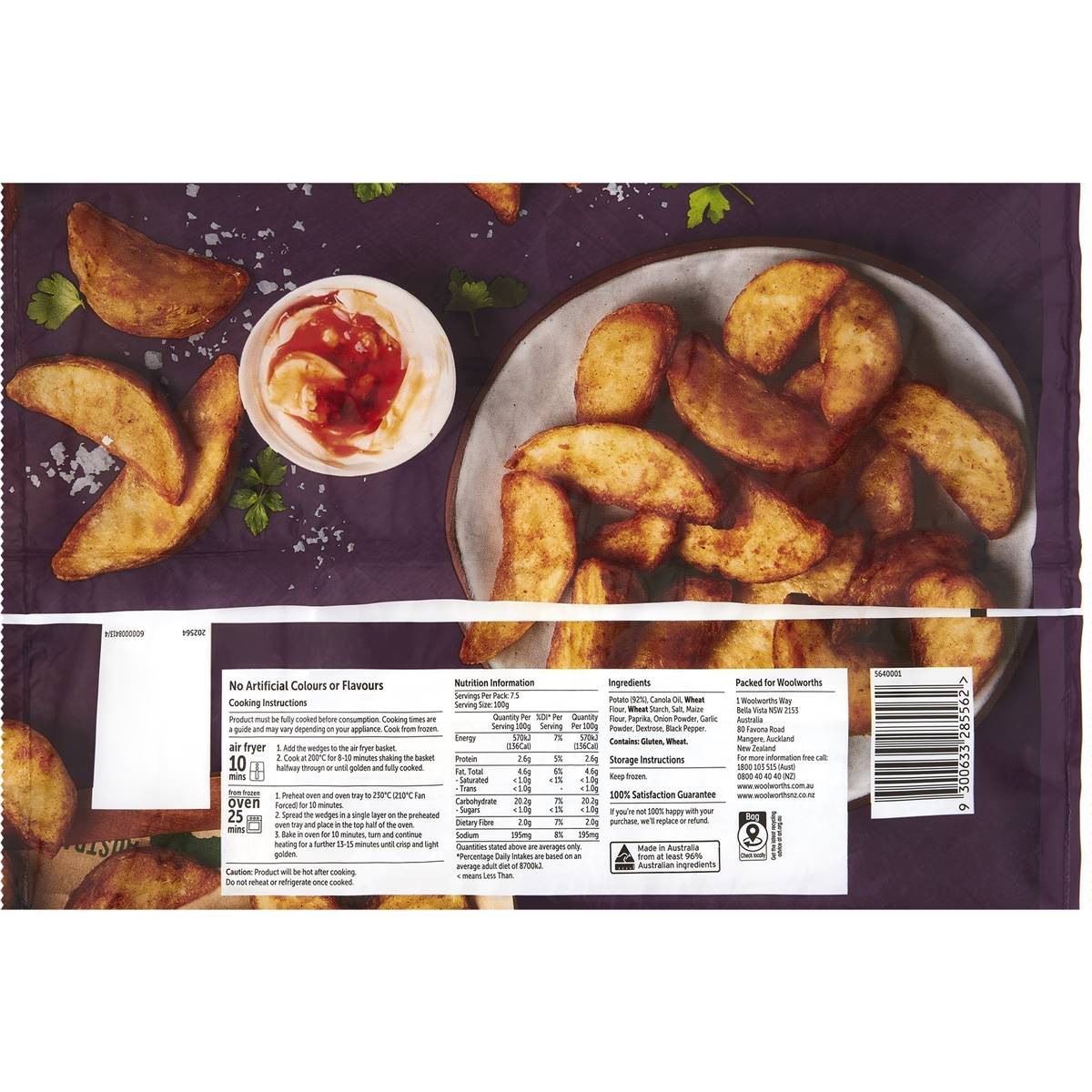 Woolworths Potato Wedges 750g Woolworths