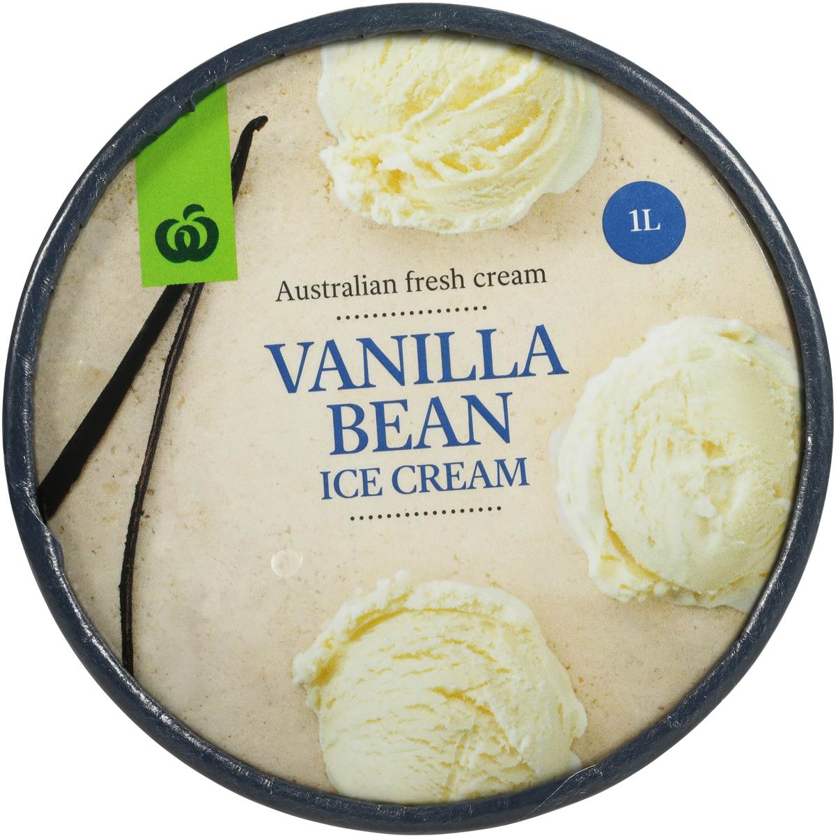 Woolworths Ice Cream Vanilla Bean 1l tub Woolworths