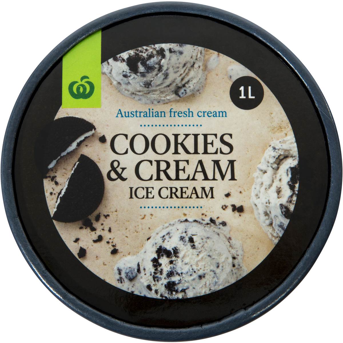 Woolworths Ice Cream Cookies & Cream 1l tub Woolworths