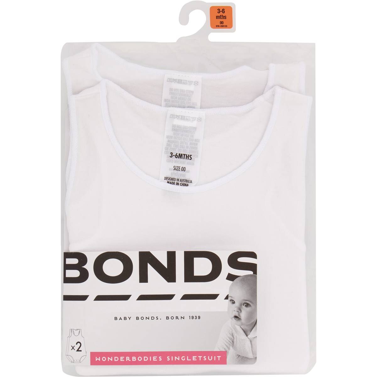 Bonds Wonderbodies Singletsuit White Size 000 To 2