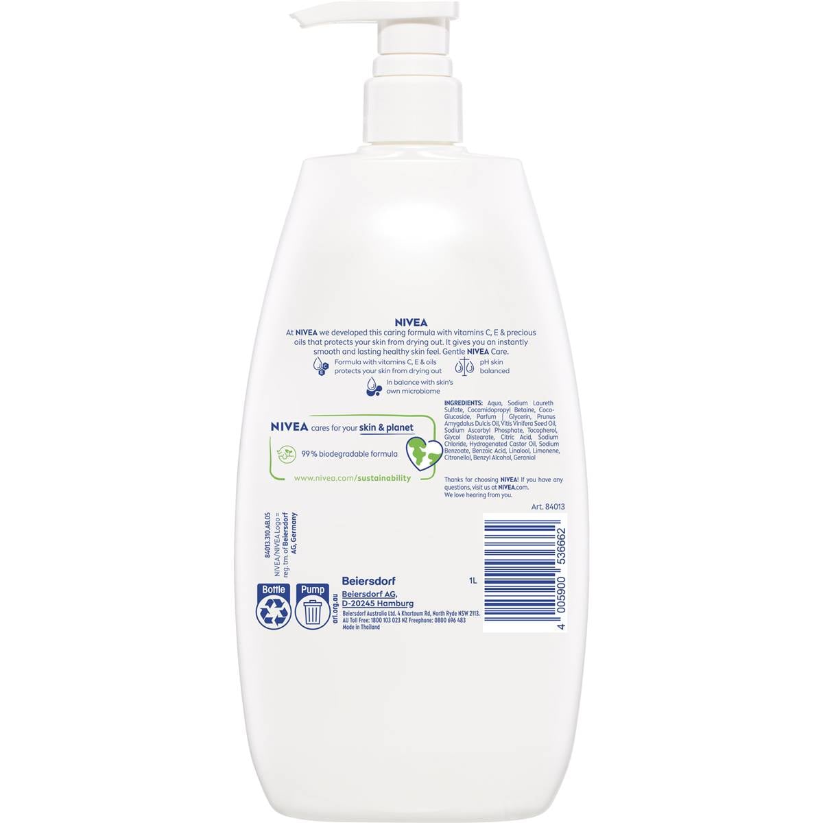 Nivea Rich Lather Soft & Almond Oil Body Wash & Shower Gel 1l Woolworths