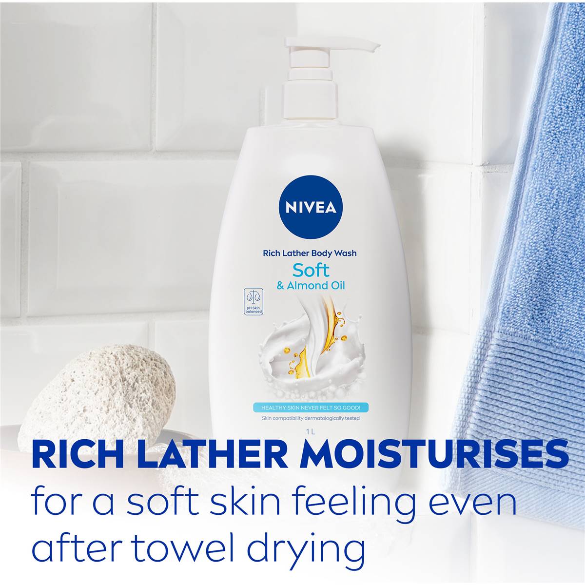 Nivea Rich Lather Soft & Almond Oil Body Wash & Shower Gel 1l Woolworths