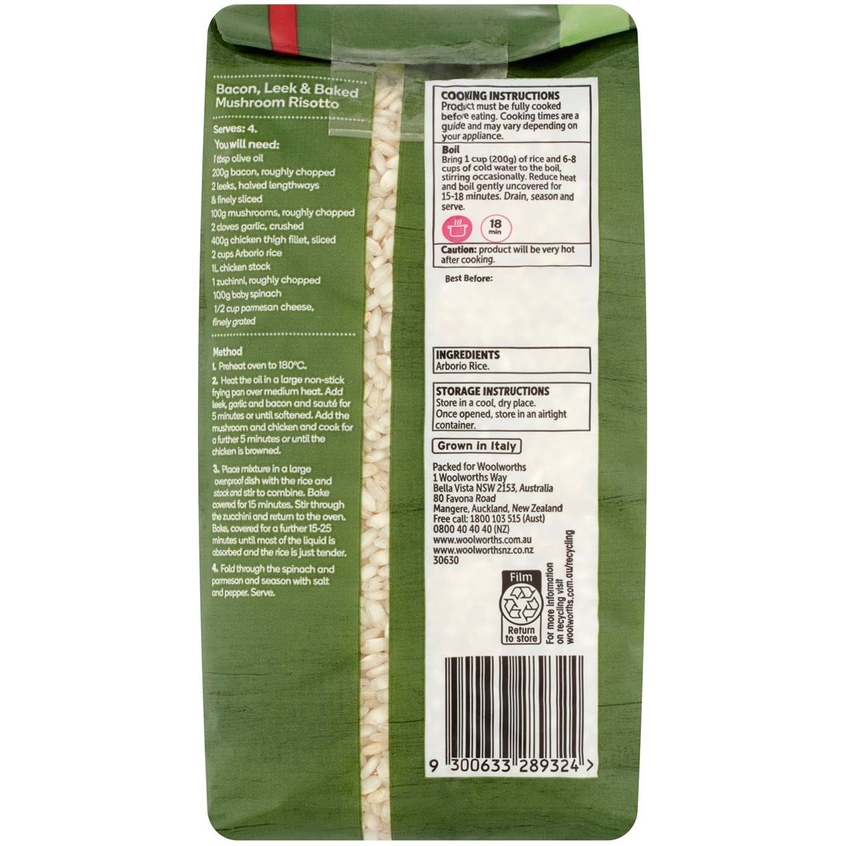 Woolworths Select Arborio Rice 1kg Woolworths