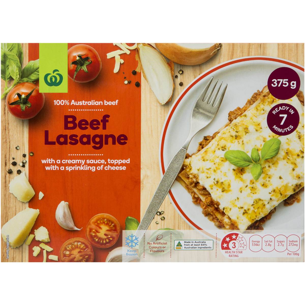 Woolworths Frozen Beef Lasagne 375g Woolworths