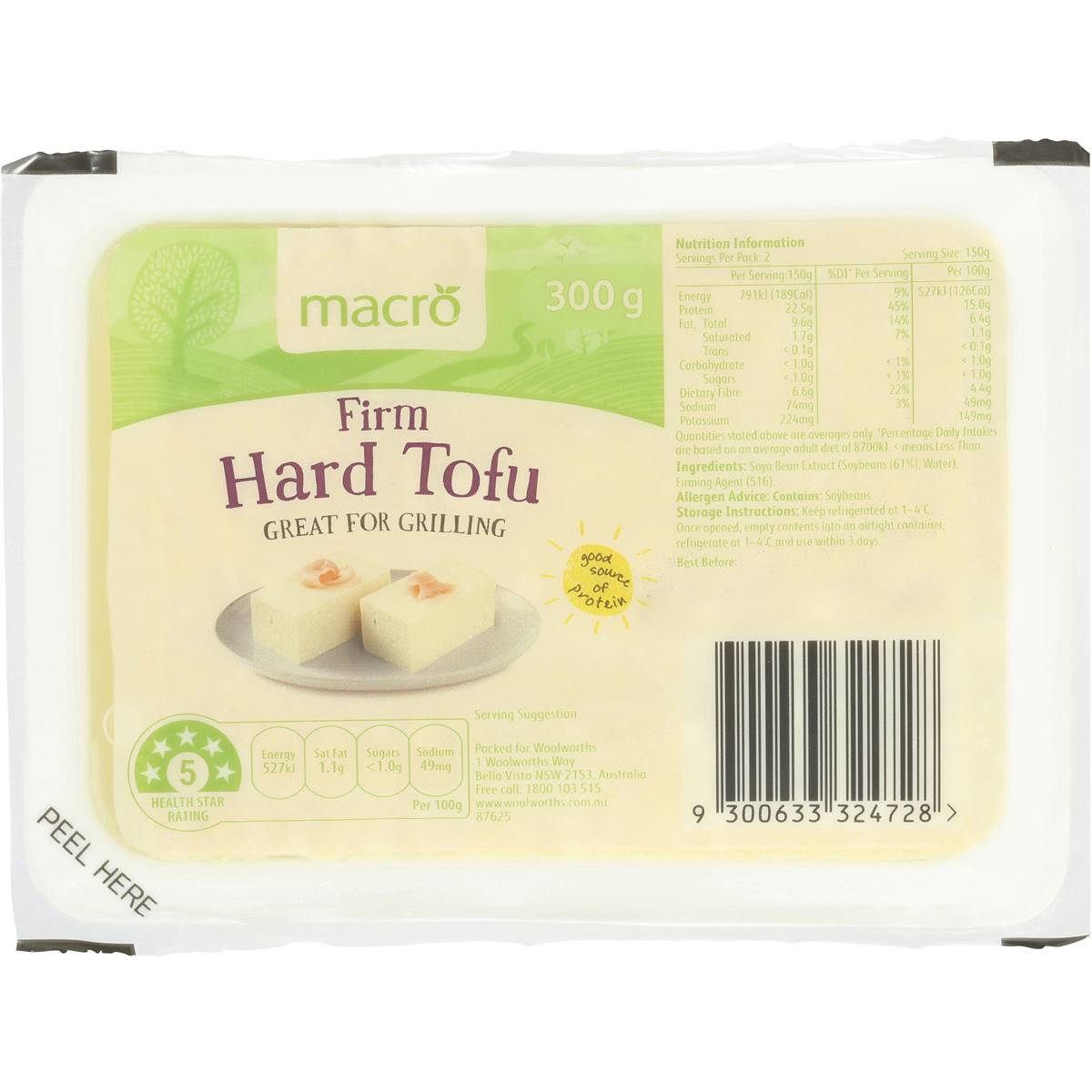 Macro Hard Tofu 300g Woolworths