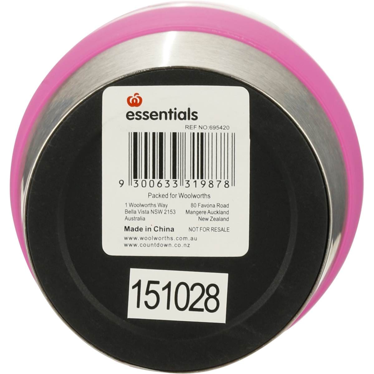 Essentials Travel Mug Stainless Steel Pink Each Woolworths