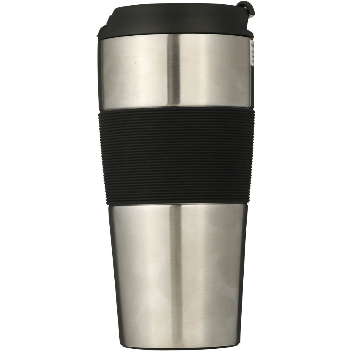 Essentials Travel Mug Stainless Steel Black Each Woolworths