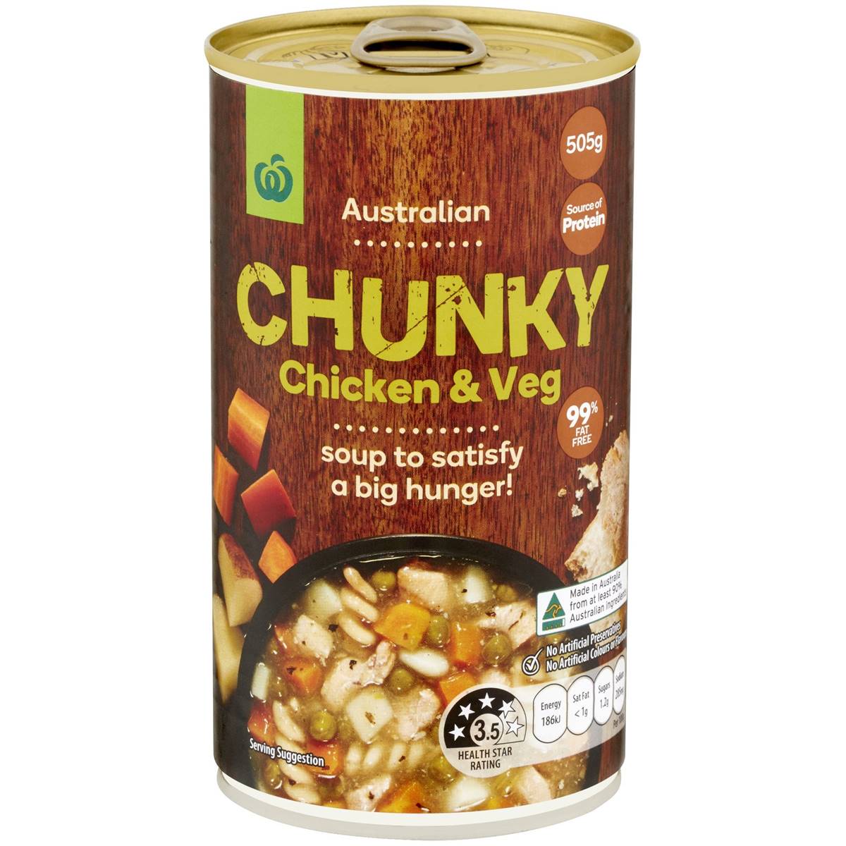 Woolworths Canned Soup Chunky Chicken & Vegetable 505g Woolworths