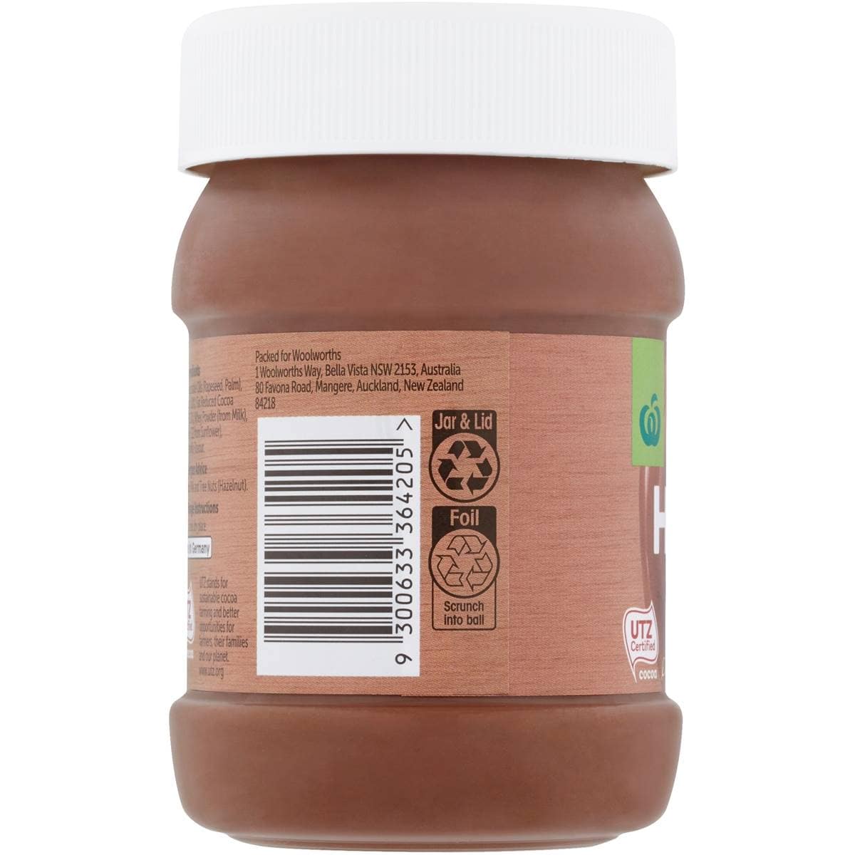 Woolworths Choc Hazelnut Spread 400g Woolworths