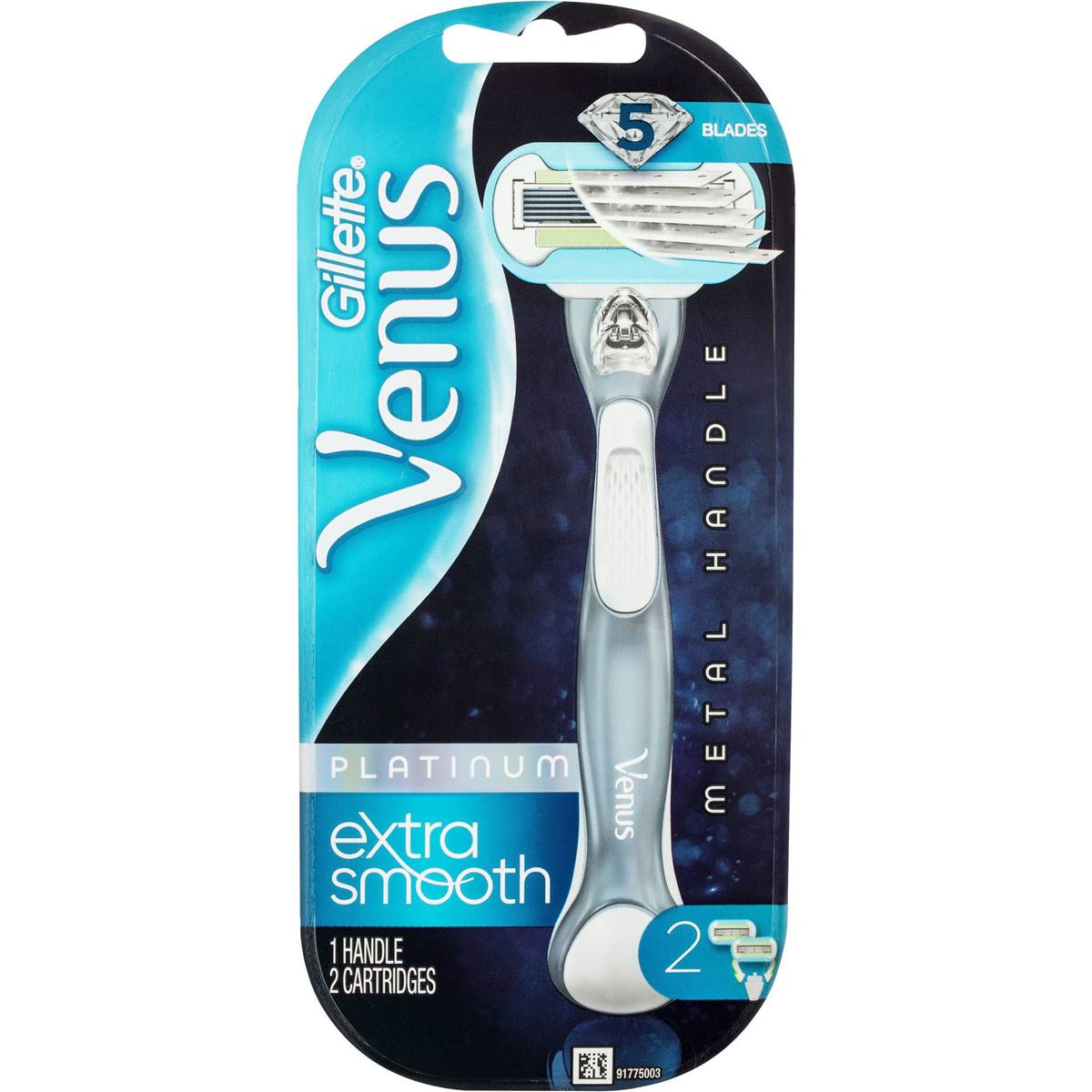 Venus Platinum Extra Smooth Women's Razor + 2 Blades Each Woolworths