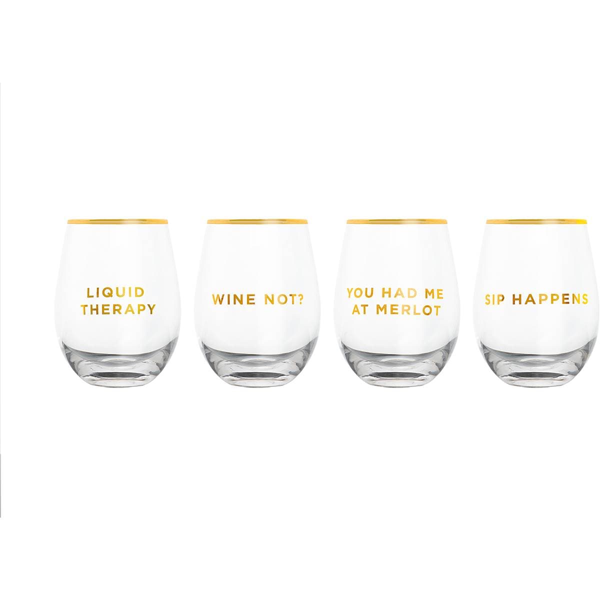 We Are Cheeky Stemless Wine Glass 4 Pack Woolworths