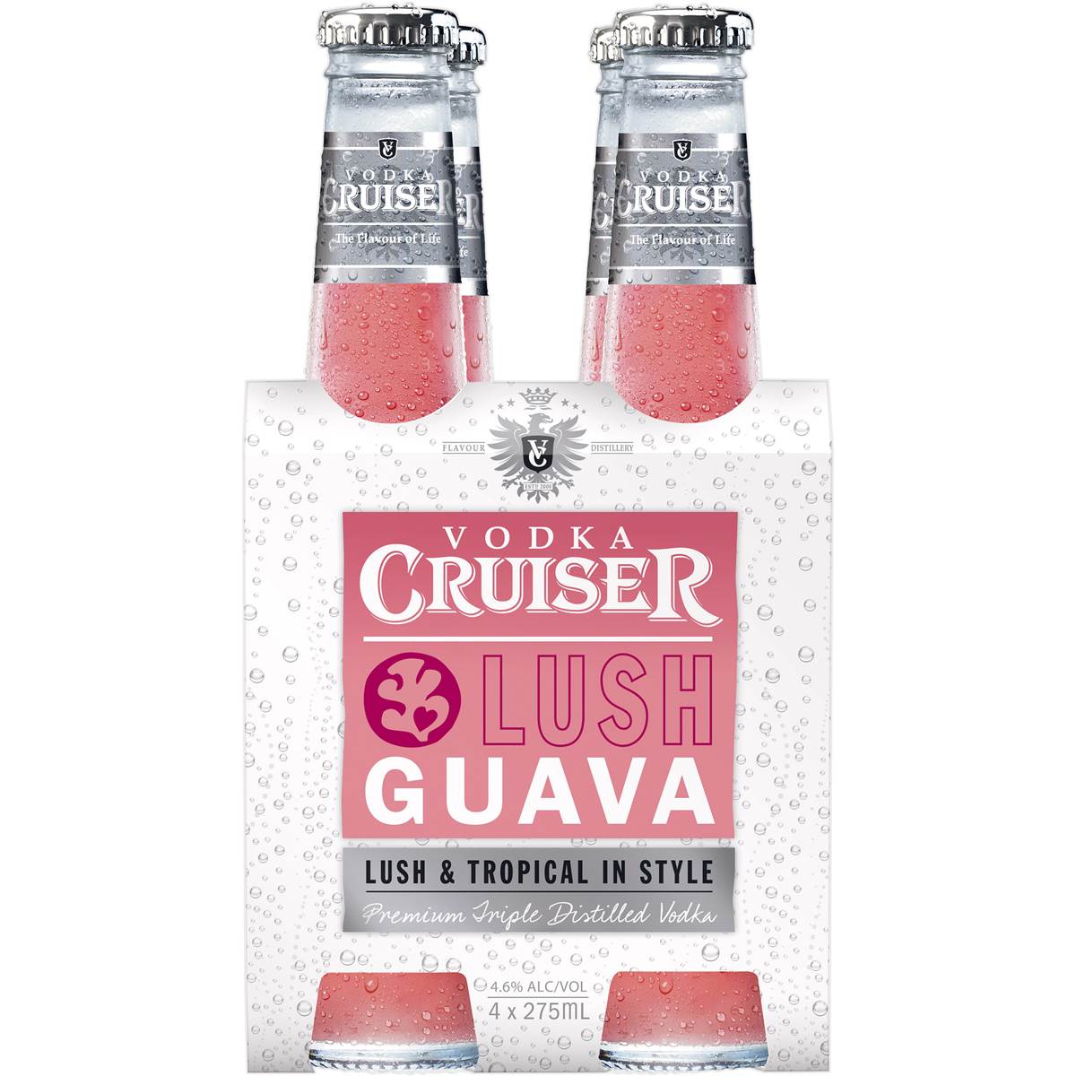 Vodka Cruiser Lush Guava 275ml X4 Pack Woolworths