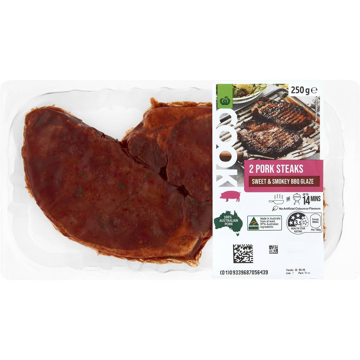 Woolworths Cook Pork Steaks With Sweet & Smokey Bbq Glaze