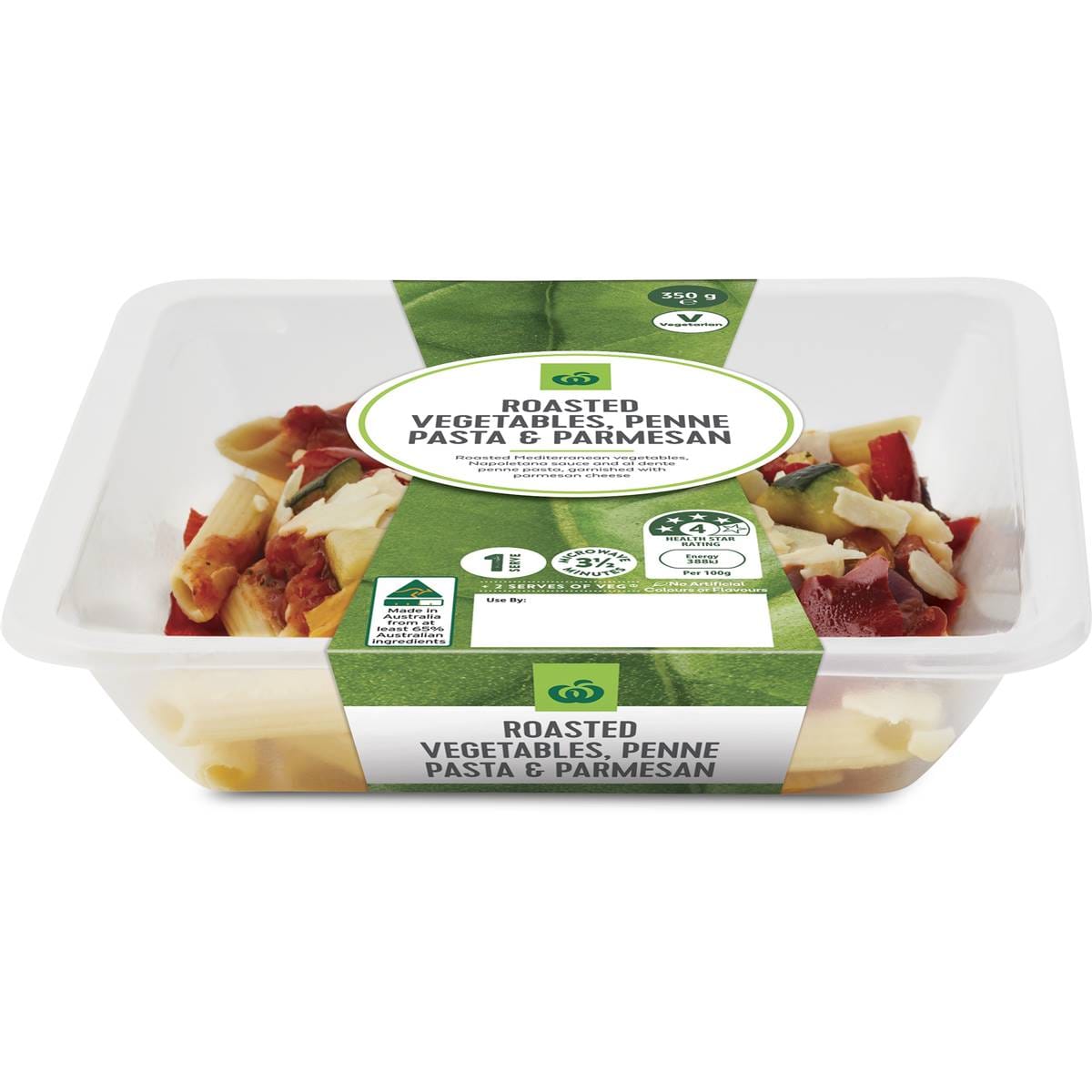 Woolworths Roasted Vegetables Penne Pasta & Parmesan Chilled Meal 350g Woolworths