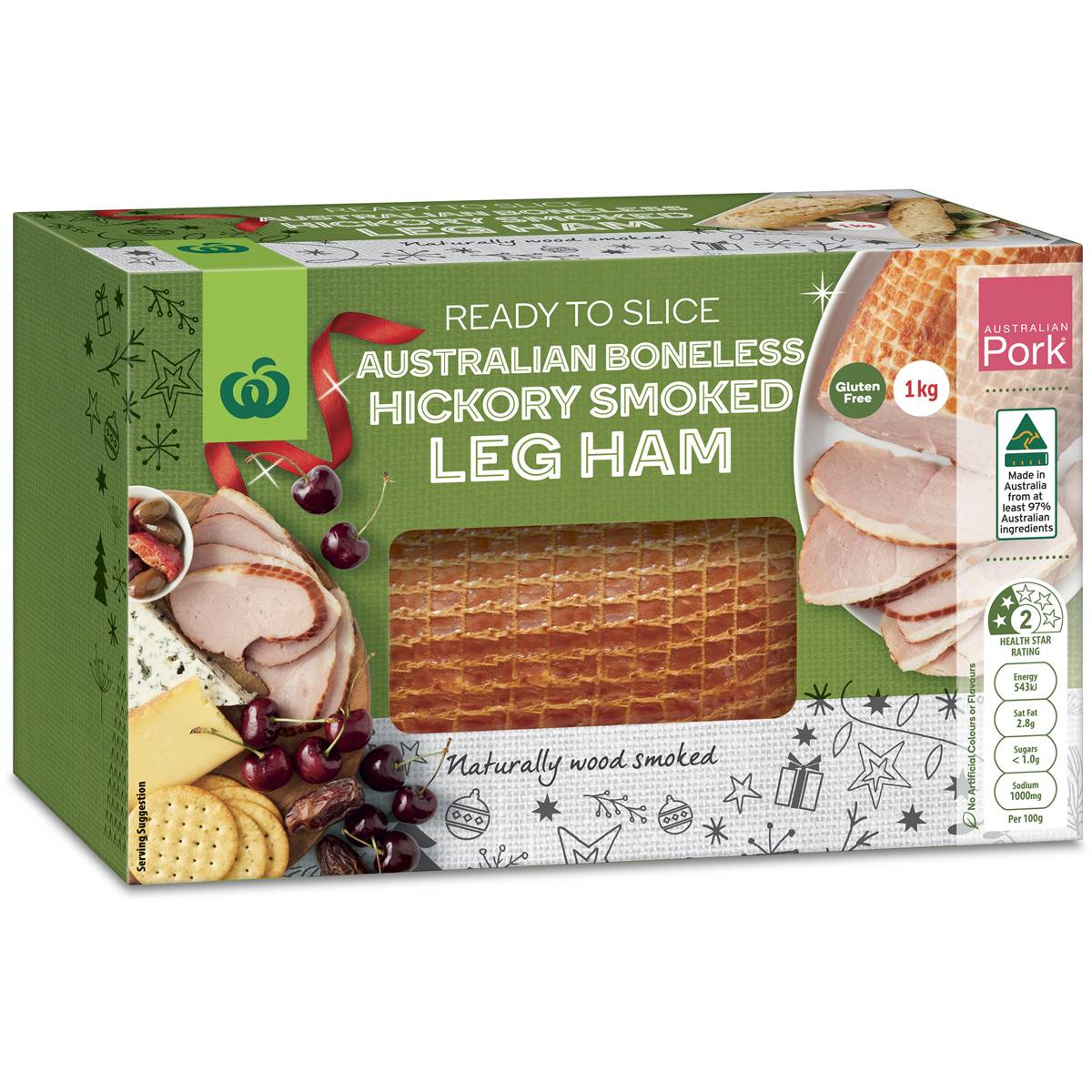 Woolworths Hickory Smoked Gourmet Ham 1kg Woolworths