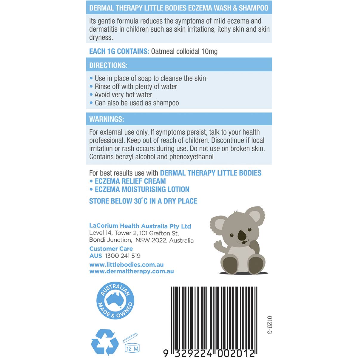 Little Bodies Eczema Relief Wash & Shampoo 210ml Woolworths