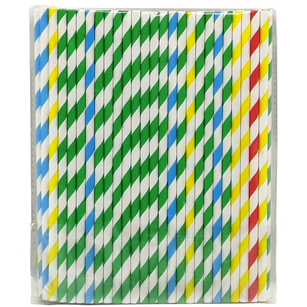 Armada Paper Straws Striped 100 Pack Woolworths