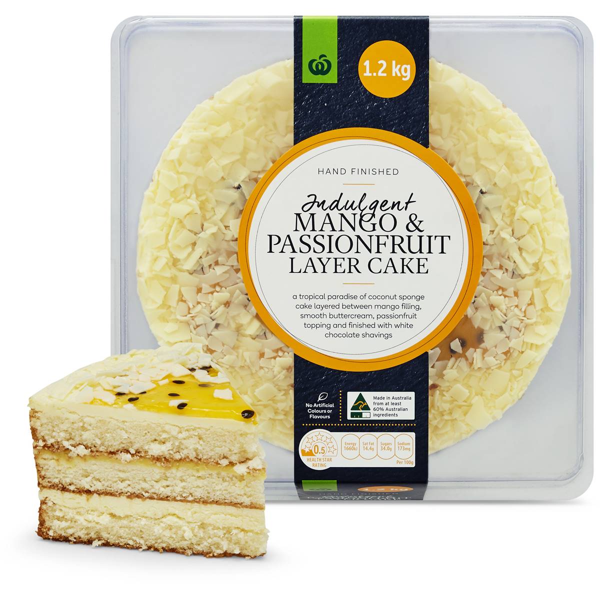 Woolworths Mango Passionfruit Coconut Layer Cake