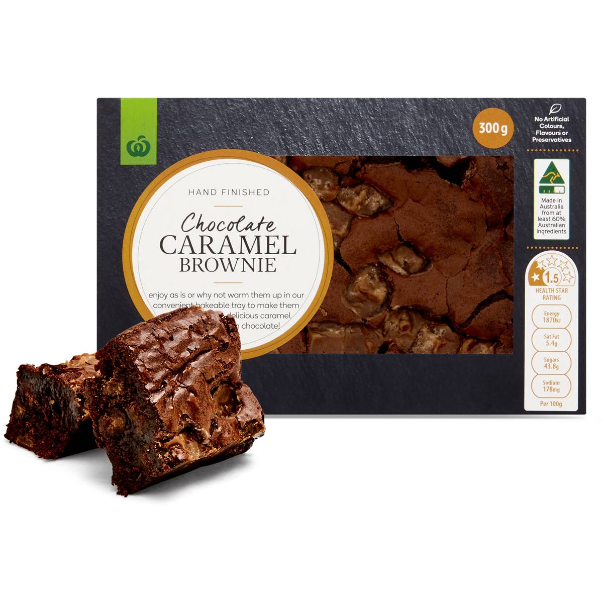 Woolworths Belgian Chocolate Caramel Brownie 300g Woolworths