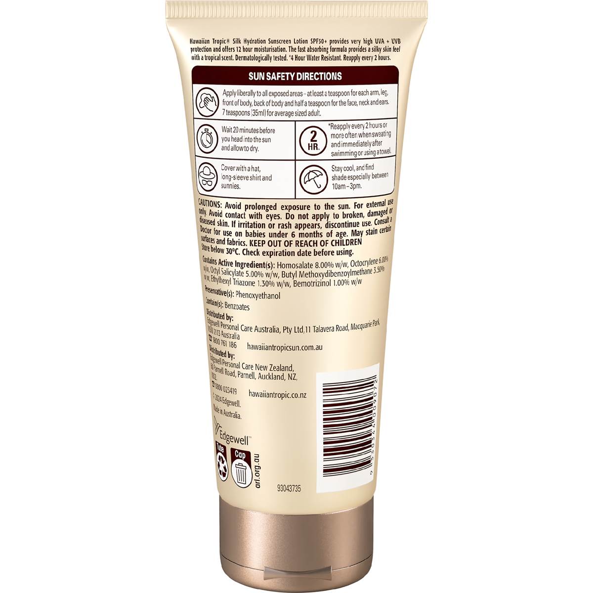 Hawaiian Tropic Tropic Silk Hydration Sunscreen Lotion Spf 50 180ml