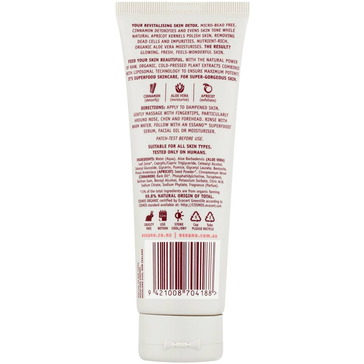 Essano Superfoods Cinnamon Revitalising Face Exfoliator 100ml Woolworths