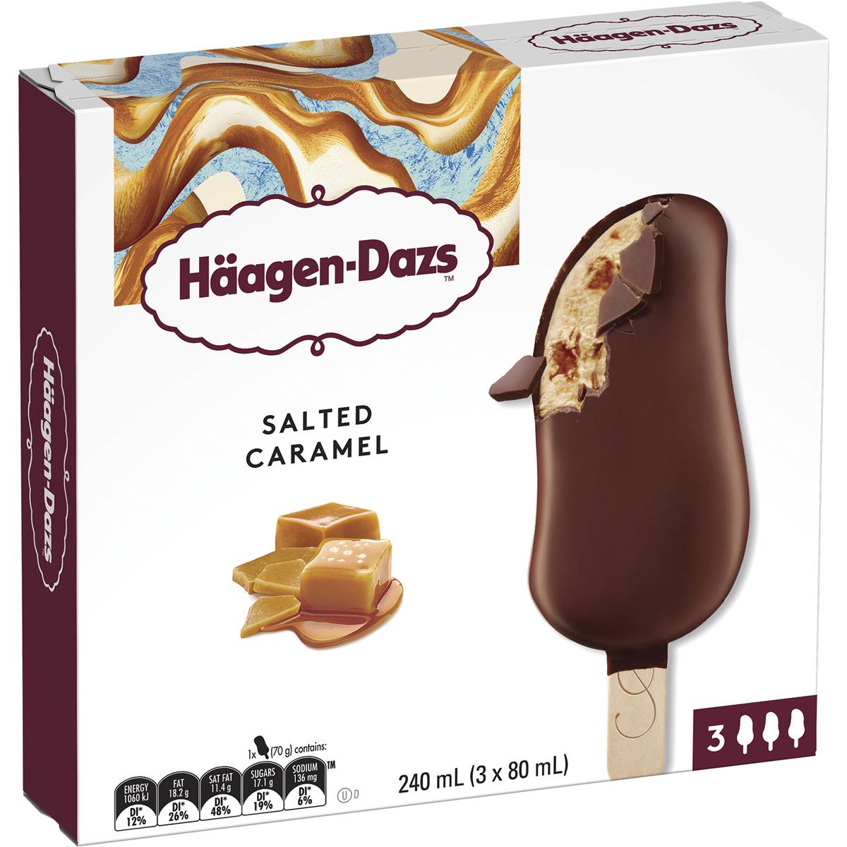 Haagen Dazs Salted Caramel Ice Cream 3 Pack Woolworths 8821