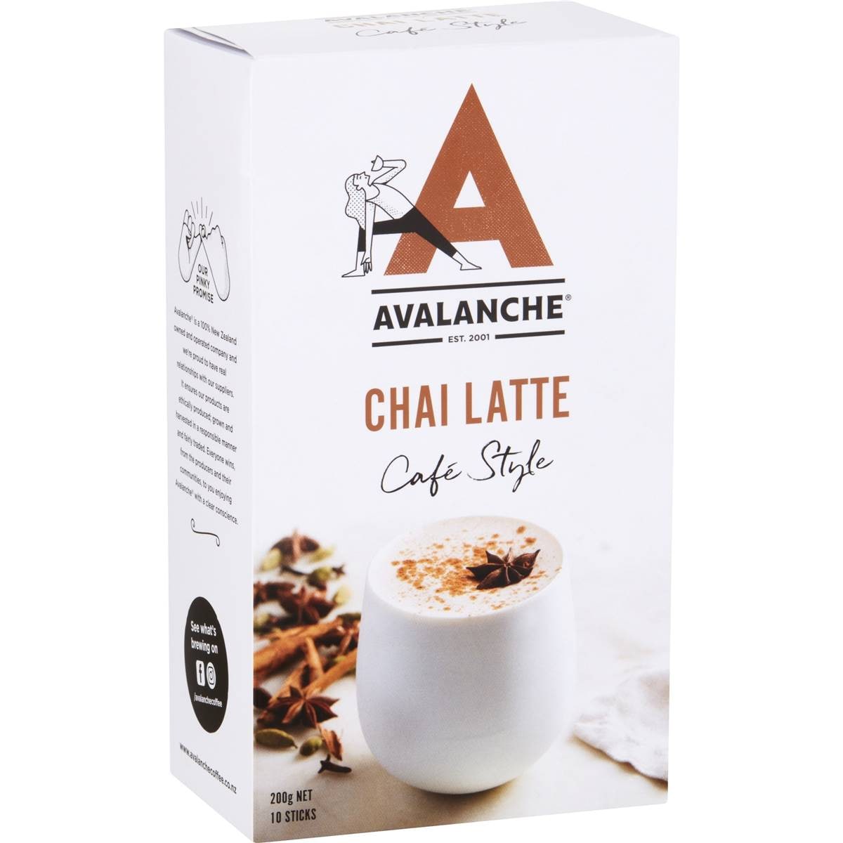 Avalanche Chai Latte Cafe Style Sachets 10 Pack Woolworths