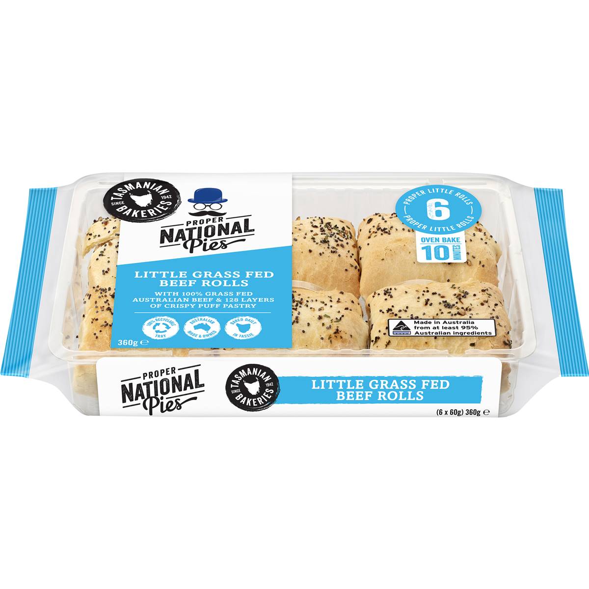 National Pies Little Grass Fed Beef Rolls Chilled Meal 6 Pack Woolworths