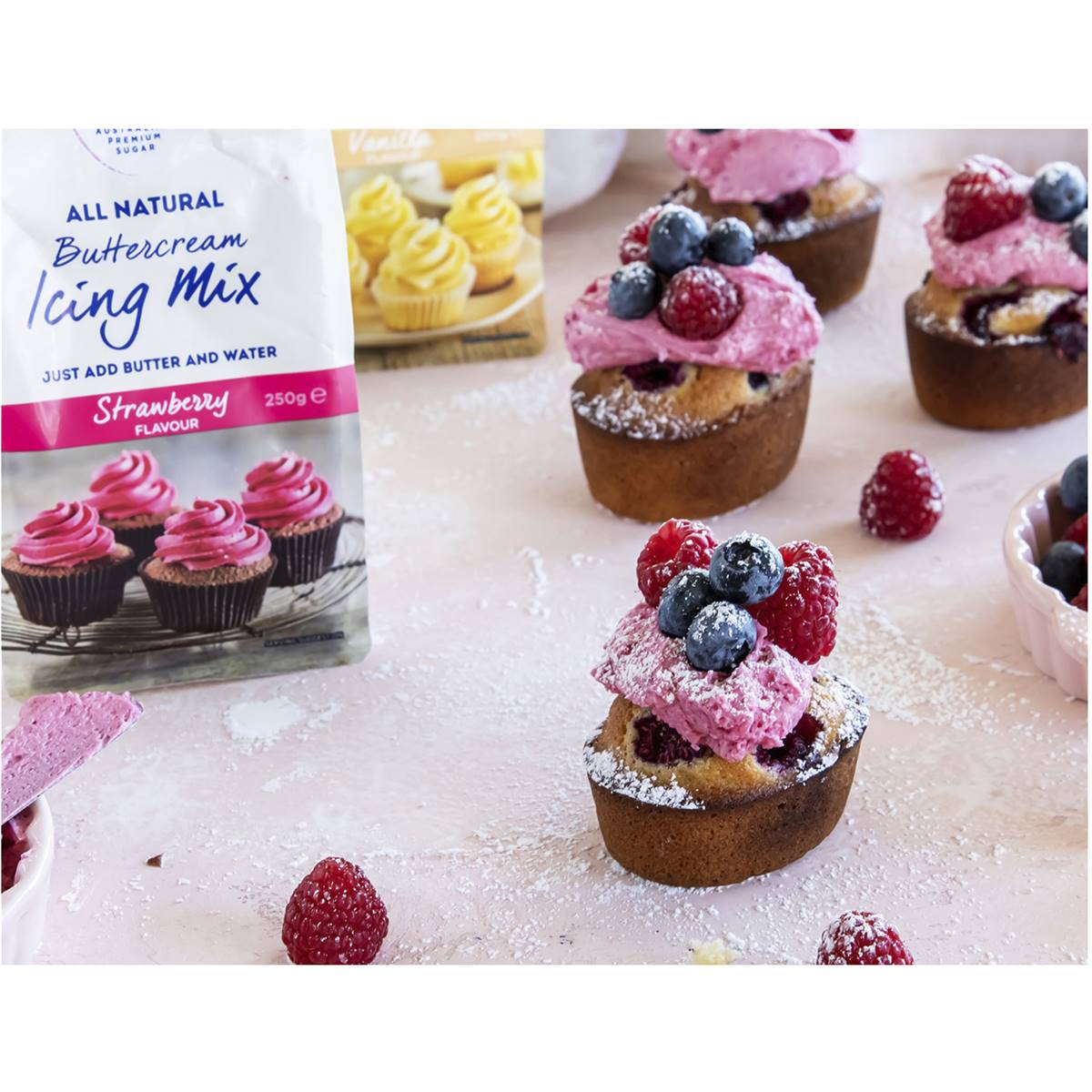 Csr All Natural Buttercream Icing Mix Strawberry Flavour 250g Woolworths