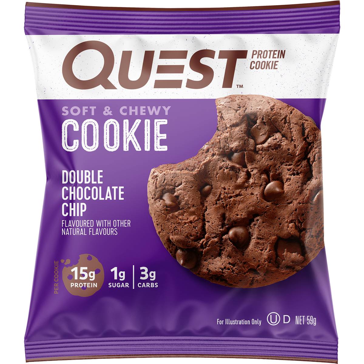 Quest Protein Cookie Double Chocolate Chip Flavour 59g | Woolworths