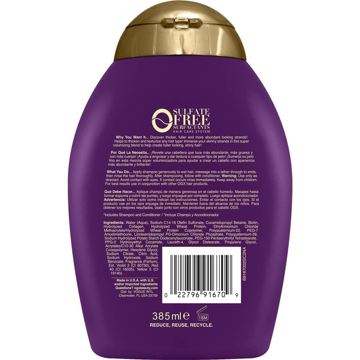 Ogx Biotin And Collagen Shampoo For Fine Hair 385ml Woolworths 1503