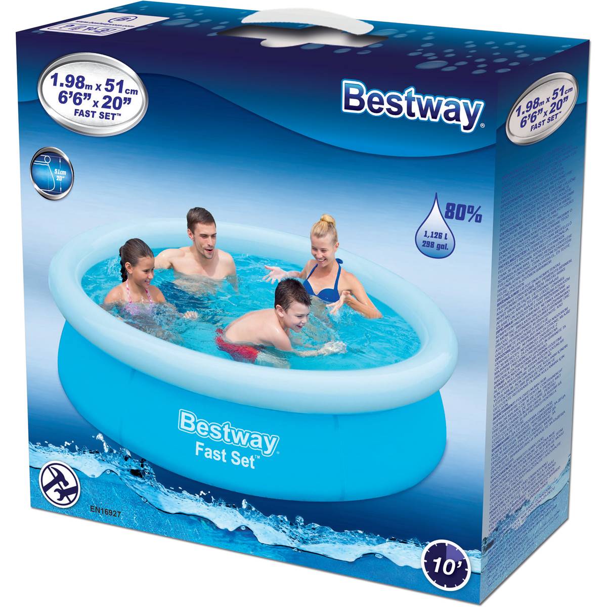 Bestway Pool 6 Foot Fast Set Pool No Filter Each Woolworths