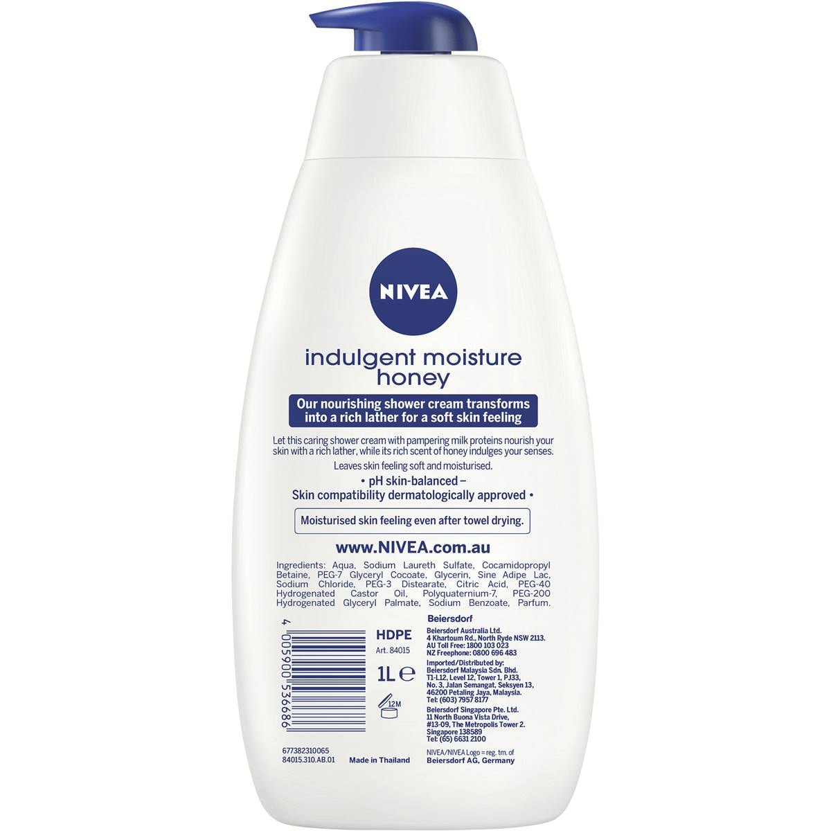 Nivea Indulgent Honey Shower Gel & Body Wash 1l Woolworths