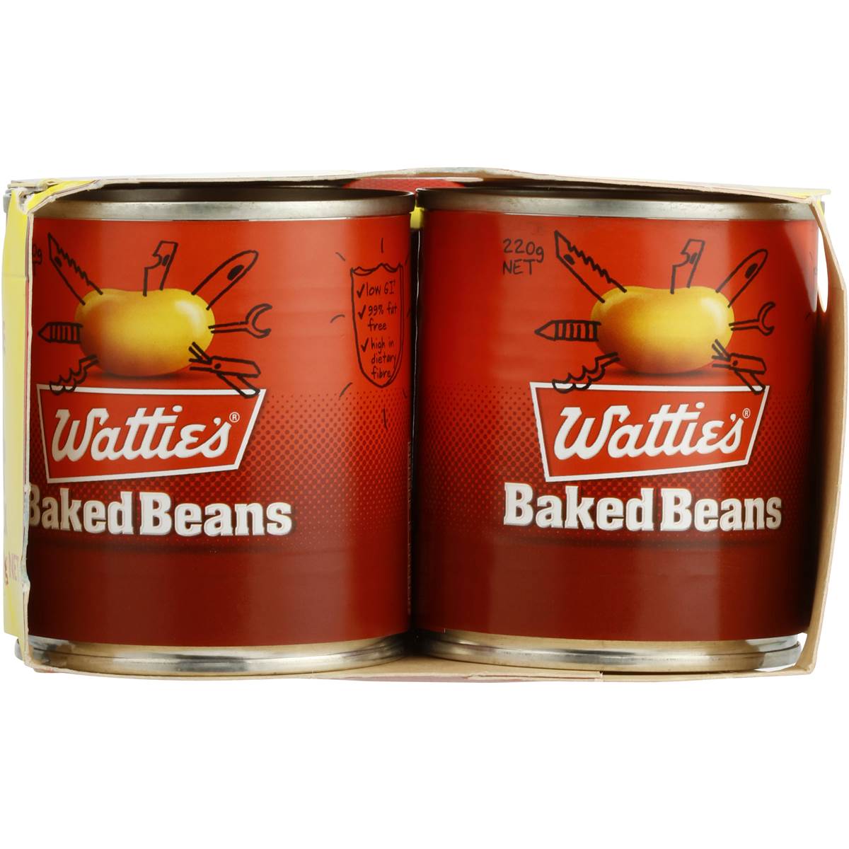 Watties Baked Beans Regular 4x220g Woolworths