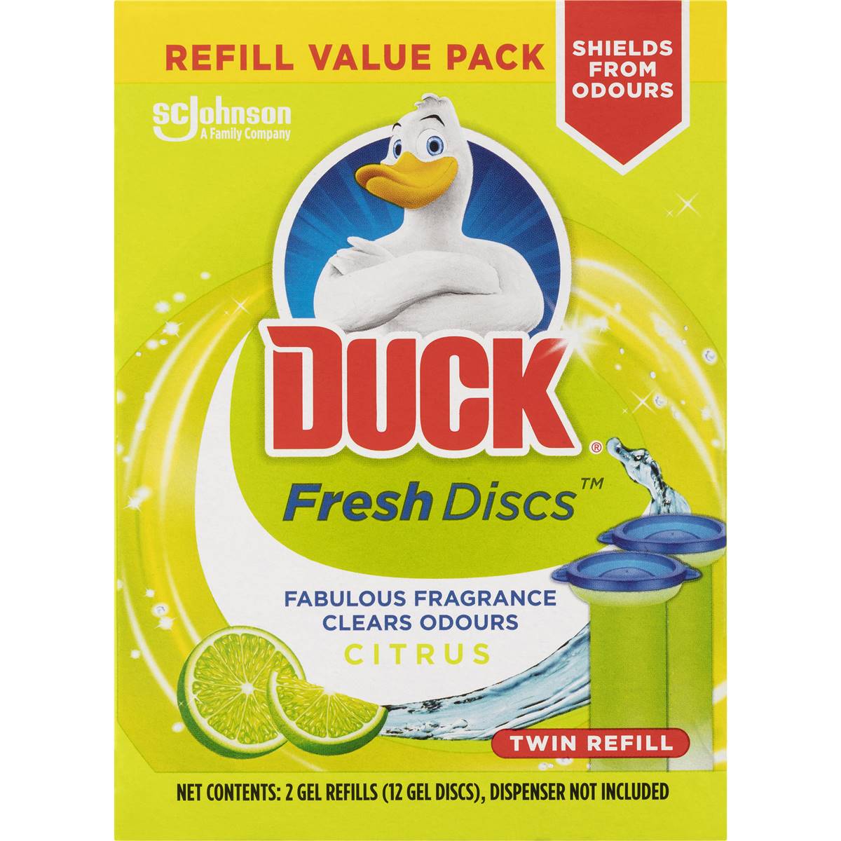 Duck Fresh Discs Toilet Cleaner Citrus Twin Refills 2x36ml | Woolworths