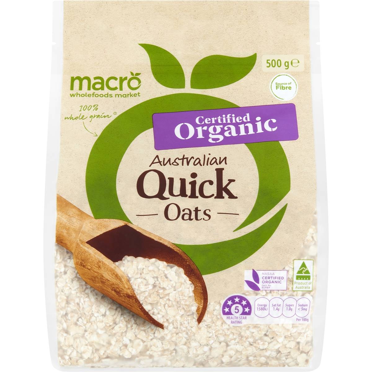 Macro Organic Quick Oats 500g Woolworths