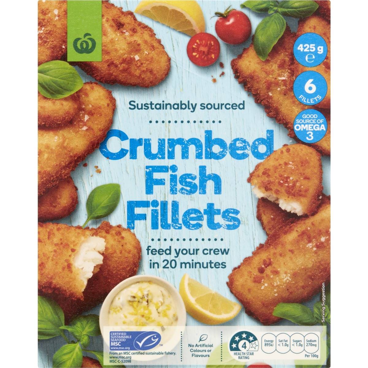 Woolworths Fish Fillets Crumbed 425g Woolworths