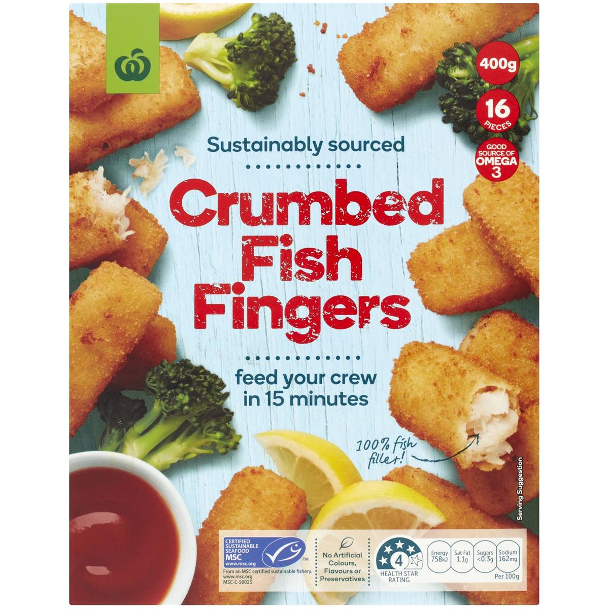 Woolworths Fish Fingers Fillets 400g Woolworths