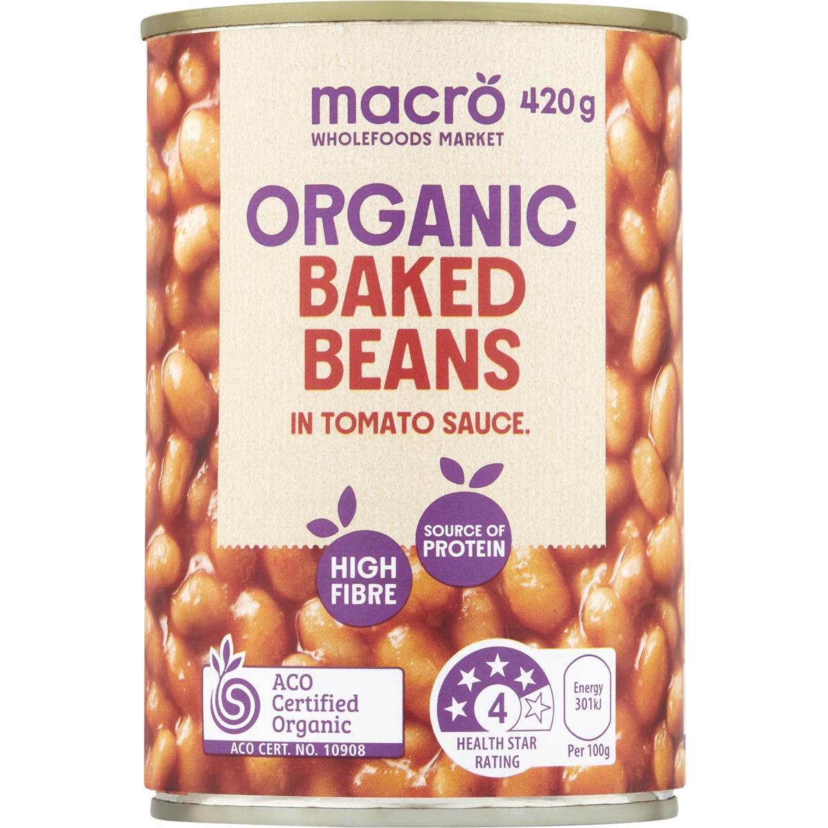 Macro Organic Baked Beans 420g Woolworths