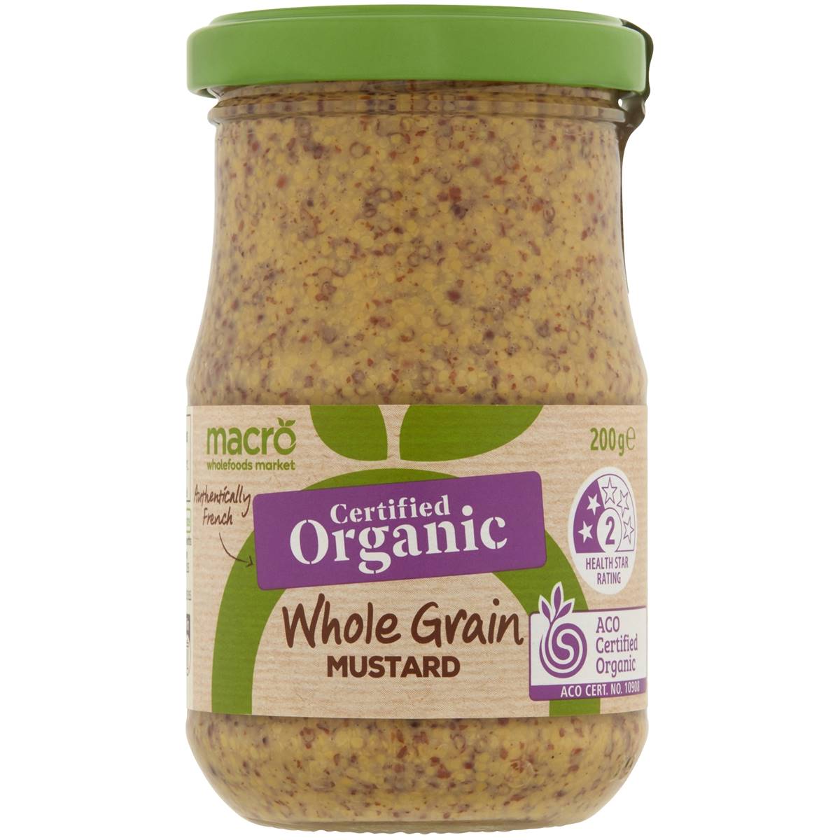 Macro Organic Whole Grain Mustard 200g Woolworths