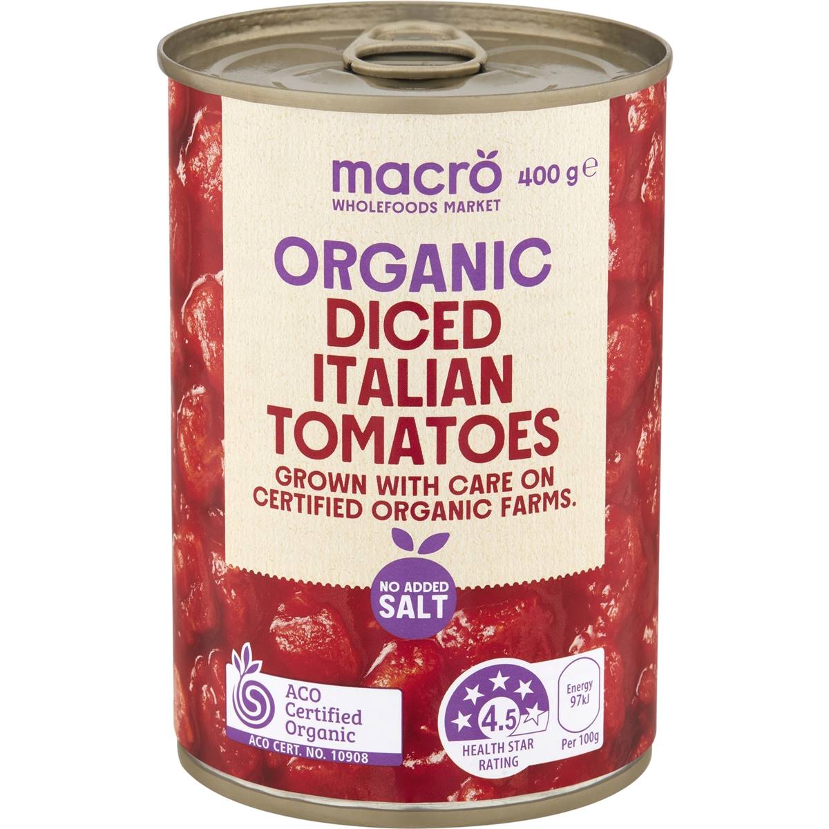 Macro Organic Tomatoes Diced No Added Salt 400g Woolworths