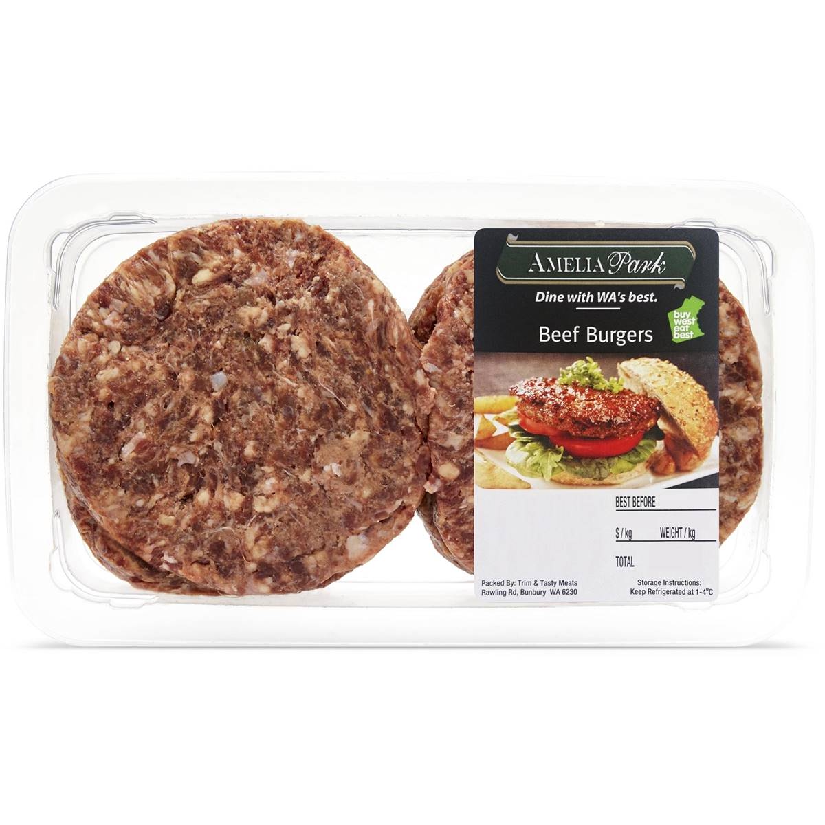 Amelia Park Beef Burger 400g 550g Woolworths