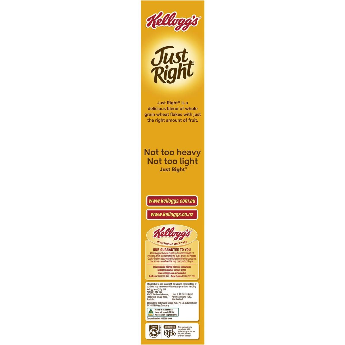 Kellogg's Just Right Apricot & Sultana Cereal 790g Woolworths